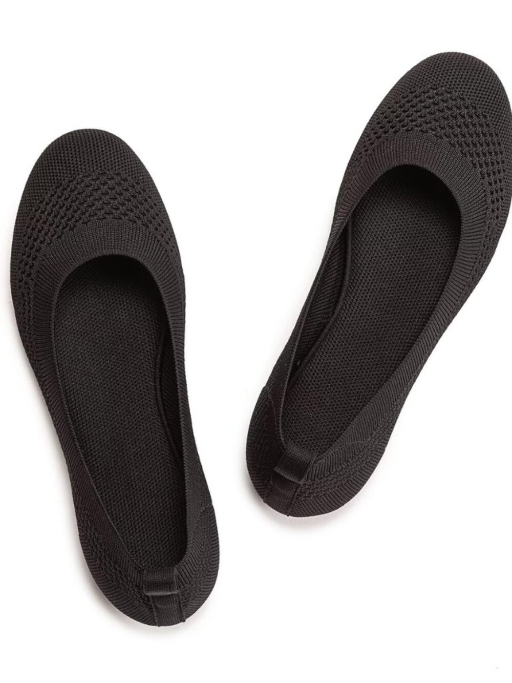 Women’s Ballet Flat Shoes Knit Dress Shoes Round Toe Slip On Ballerina Flats for
